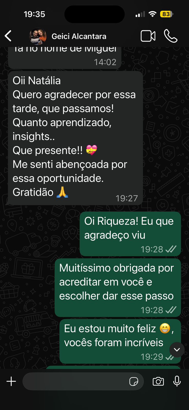 Depoimento WhatsApp 2